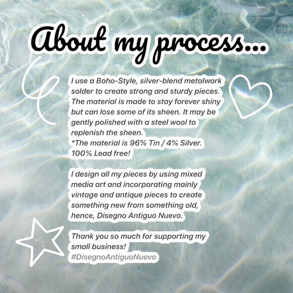 Vintage Silverware Necklace With Blue & Clear Beads Pendant - Picture 13 of 14